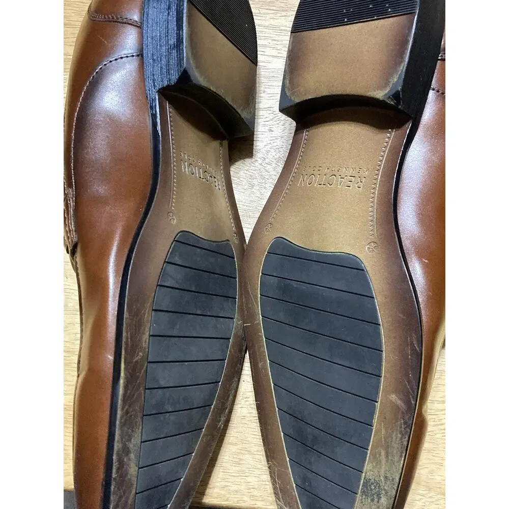 Kenneth‎ Cole Brock Loafers Mens 11 Brown Leather Slip On Dress Shoes
